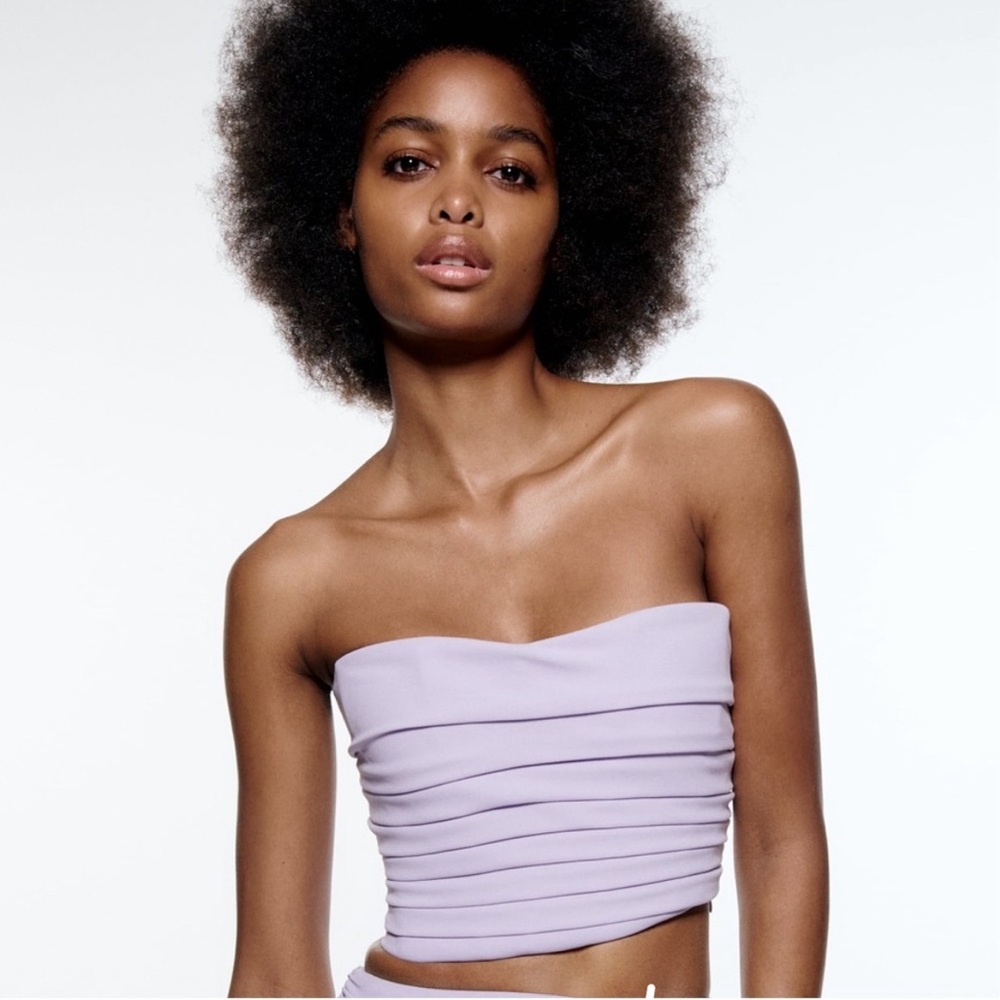 Zara Lilac Strapless Bustier Corset Top